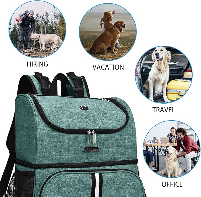 BAGLHER Pet Travel Bag, Double-Layer Pet Supplies Backpack (for All Pet Travel Supplies), Pet