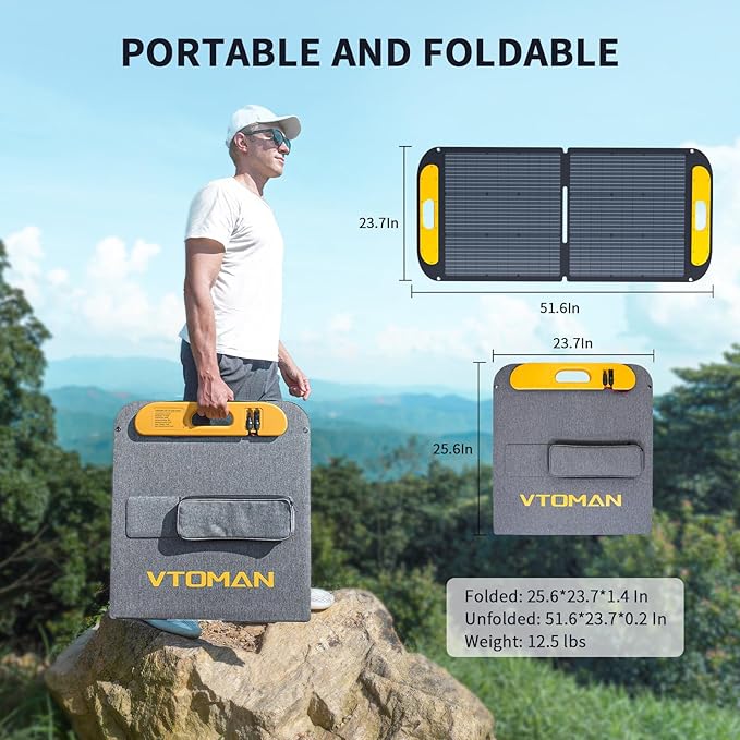 VTOMAN Jump 600X Portable Power Station with 110W Solar Panel, 600W/299Wh LiFePO4 Battery Solar