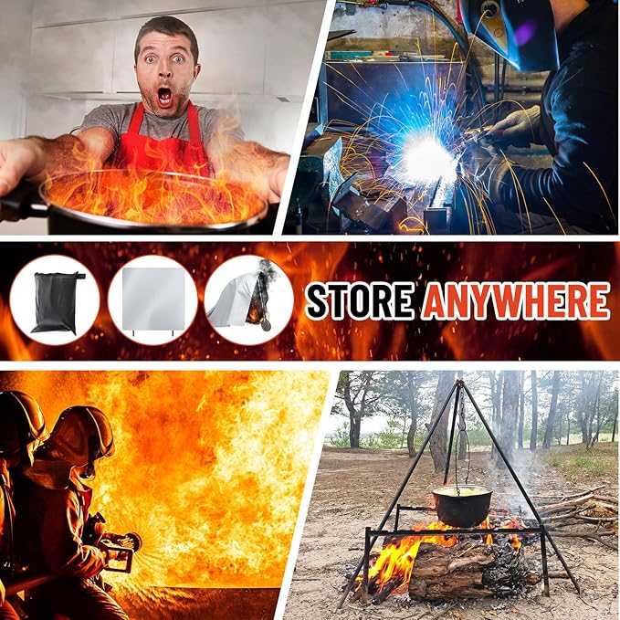 Fireproof Lithium Battery Cover 79 x 79 Inches Ebike Battery Fire Protection Extinguisher Isolate