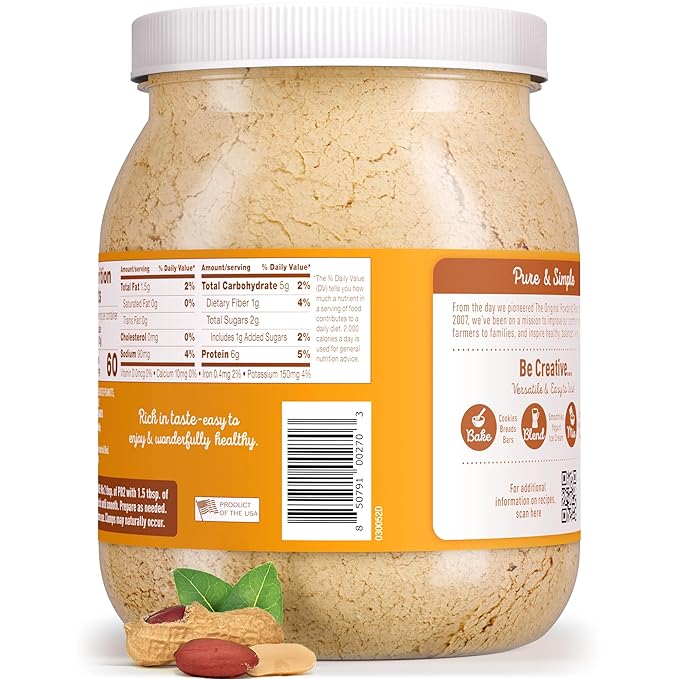PB2 Powdered Peanut Butter Powder | 2LB Jar | Certified Gluten Free, Low-Carb, Keto Diet Friendly |