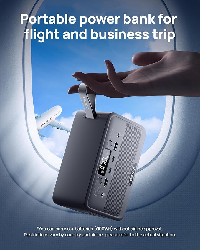 Portable Power Station 28,000mAh LiFePO4 Battery 100W(200W Peak) Solar Power Bank, Portable Charger