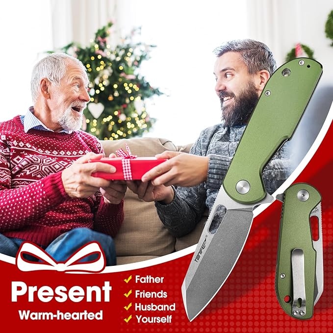 TONIFE Galaxy Mini Folding Knife with D2 Steel Blade and Aluminum Handle, EDC Pocket Tool for