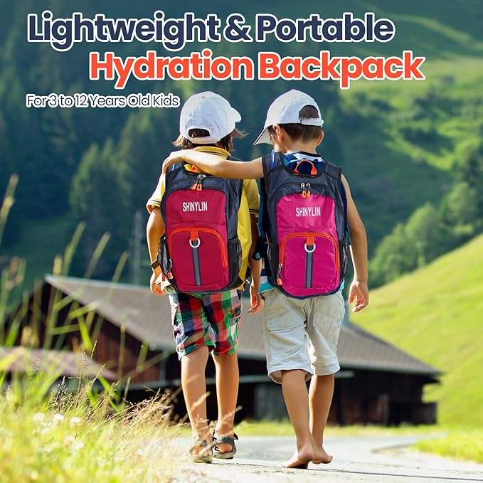 2 Pcs Kids Hydration Backpack with 1.5l Water Bladder Lightweight Kids Hiking Backpack Water