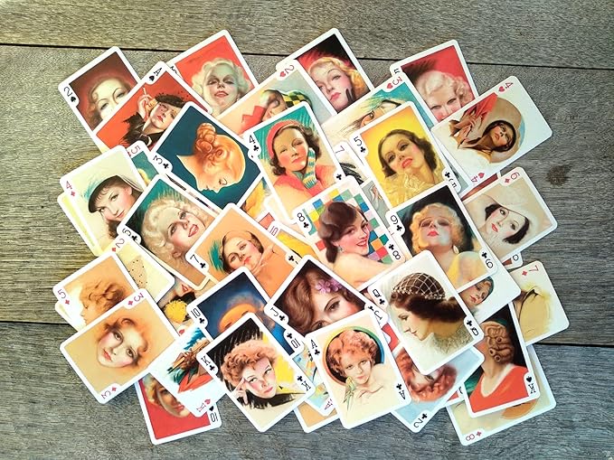 Lady of Belle Epoque Playing Cards (Poker Deck 54 Cards All Different) Vintage Retro Woman