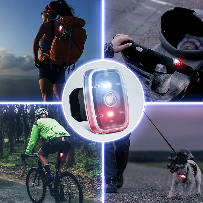 Mudder Running Lights for Runners Rechargeable LED Safety Lamps USB Rechargeable Clip on Strobe