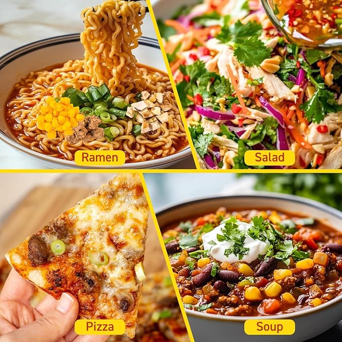 Spicy Garlic Mix Ramen Seasoning - 14oz Dried Vegetables, 11 Ingredients for Instant Noodles