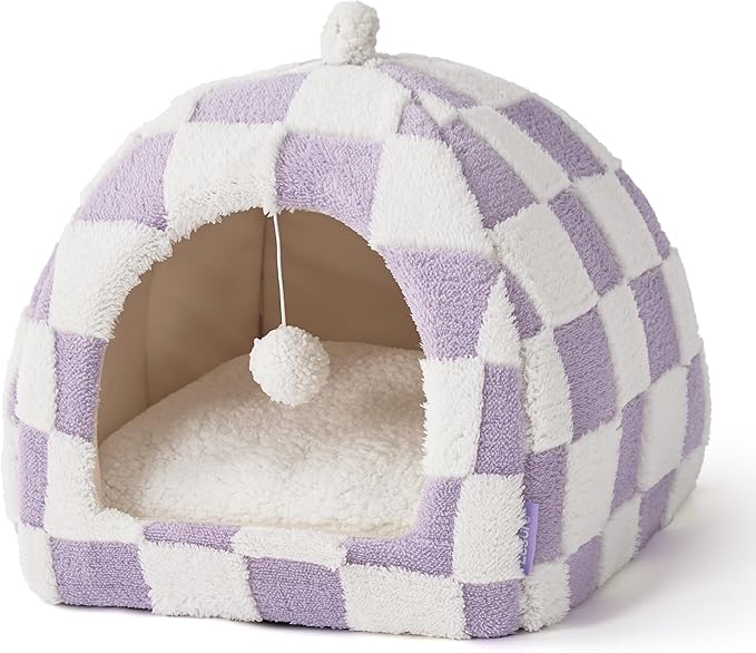 Lesure Cute Cat Beds for Indoor Cats - 2 in 1 Cat Cave Bed for Kittens and Small Pets with