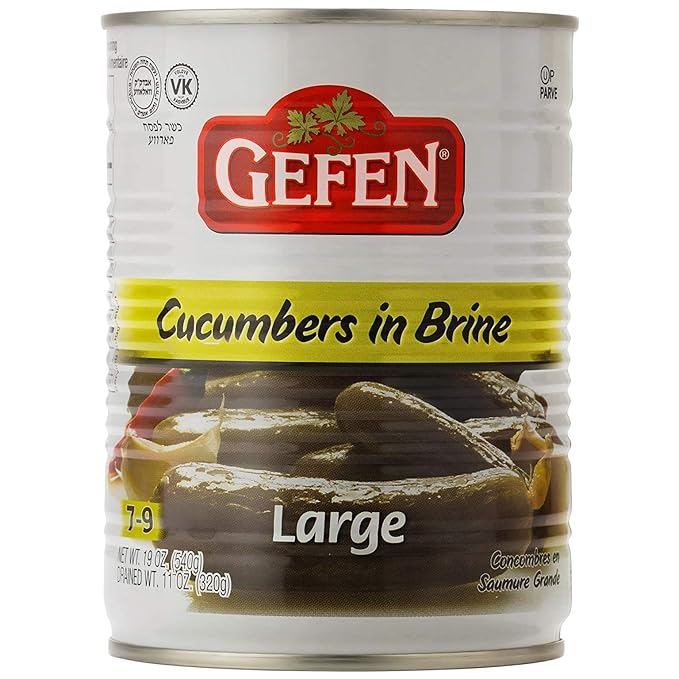 Gefen, Large Pickled Cucumber in Brine, 19oz (2 Pack)