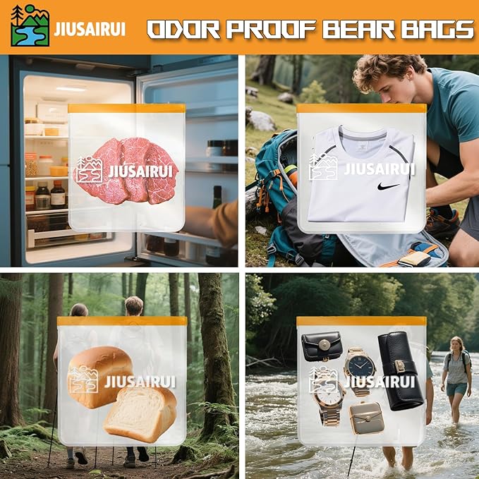 Odor Proof Bear Bags for Food Backpacking: 3Pack Reusable Bear Proof Food Storage Designed to Use