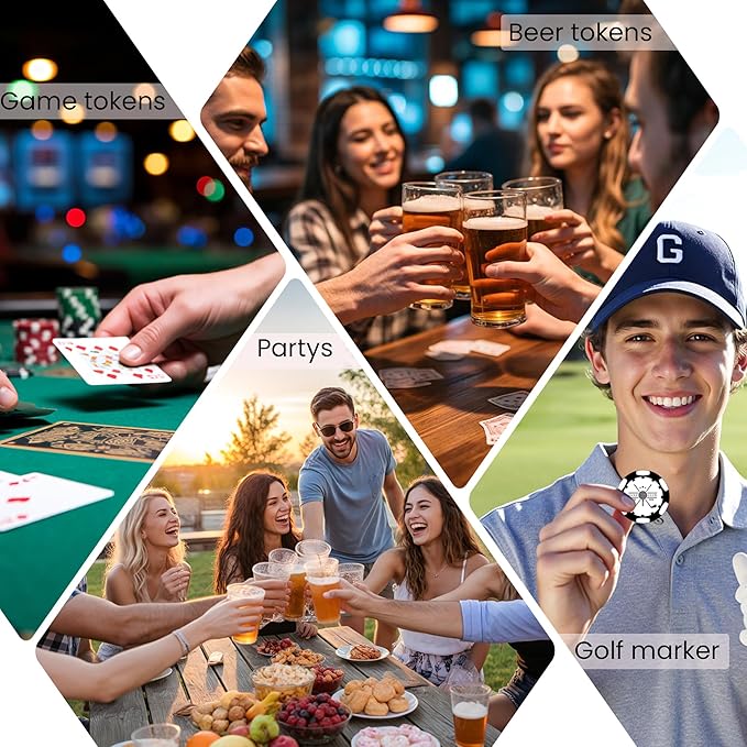 50-500Pcs Custom Clay Poker Chips,Heavy 11.5g, 8 Colors!Full Color Print Your Own Logo,Text or