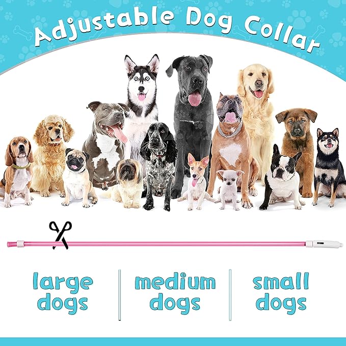 Frienda 4 Pcs Dog Collar LED USB Rechargeable Lights Dog Necklace Collars Doggy Lights for Night