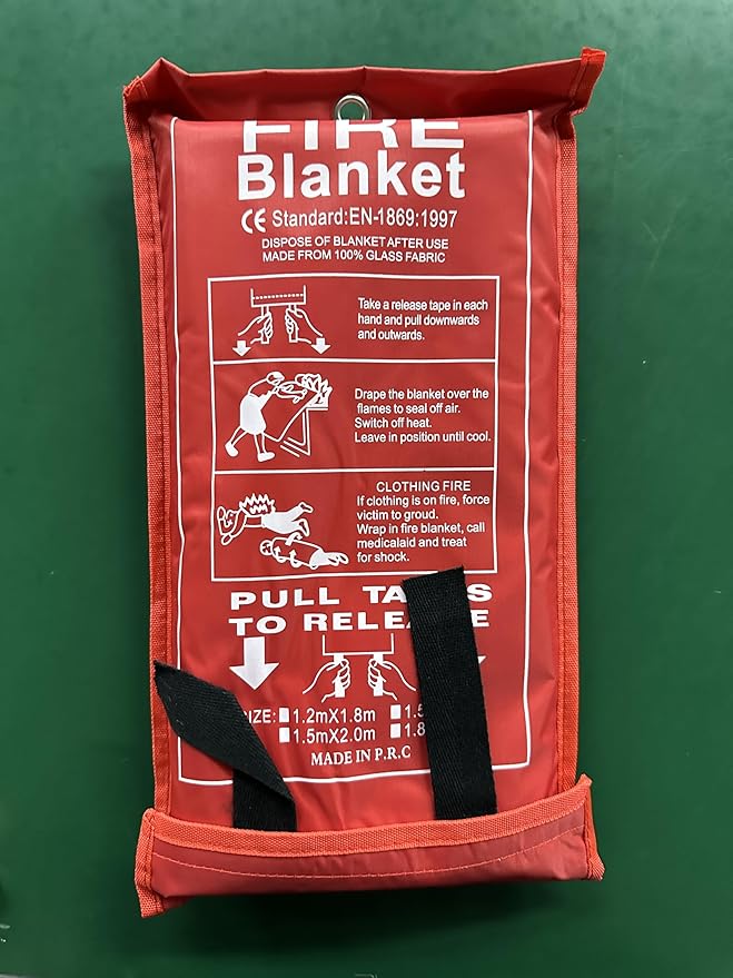 FLASLD Fire Blanket for Home and Kitchen, Fiberglass Fire Blankets Emergency for People, Flame