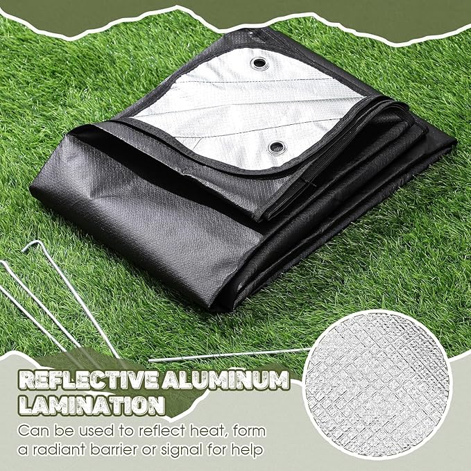 Kingdder 2 Pcs Heavy Duty Emergency Blanket for Survival 60 x 82 Inches Thermal Tarp Insulated Tent