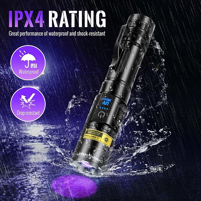 DARKBEAM UV Flashlight Blacklight 395nm Black Light, High Lumens LED Flashlights USB Rechargeable