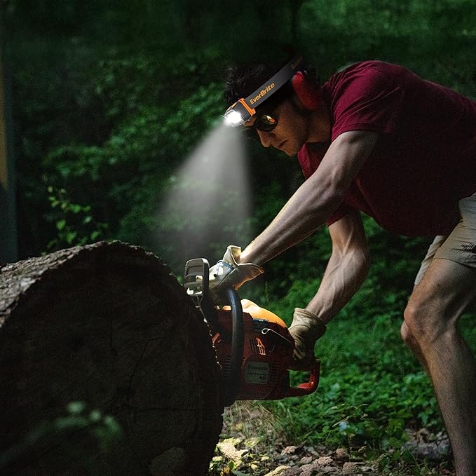 EverBrite 300 Lumens Headlamp with Red/Green/White Light Modes, Tail Light, Adjustable Headband