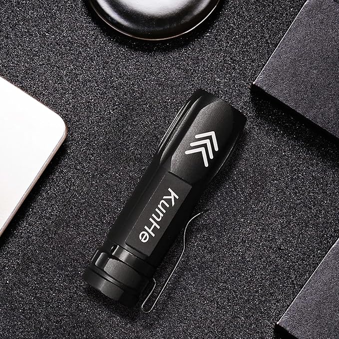 KunHe 10 Pack Small Rechargeable Flashlights Bulk USB-C Mini High Lumen Flashlight Clip-on Portable