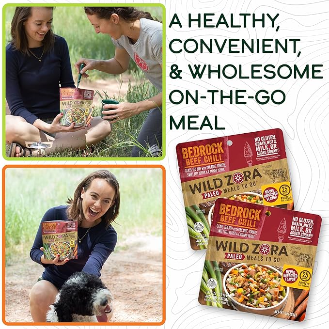 Wild Zora Paleo Freeze Dried Meals for Backpacking & Camping - Healthy Gluten Free & Grain Free