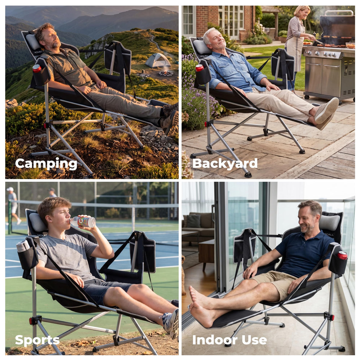 Hammock Camping Chair with Footrest, Heavy Duty Swinging Chair 500LB