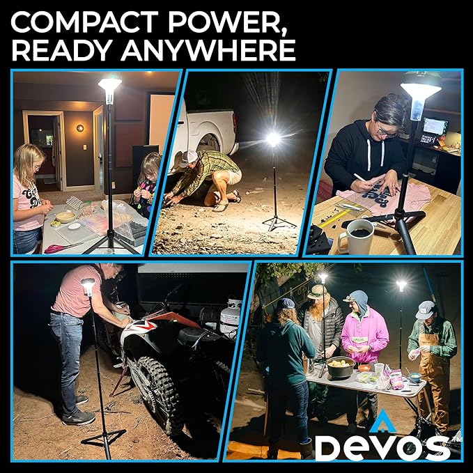 DEVOS - LIGHTRANGER 800 Mini Telescoping Camp Light, 4.5 Tall with 800 Lumens, Ultra Compact &