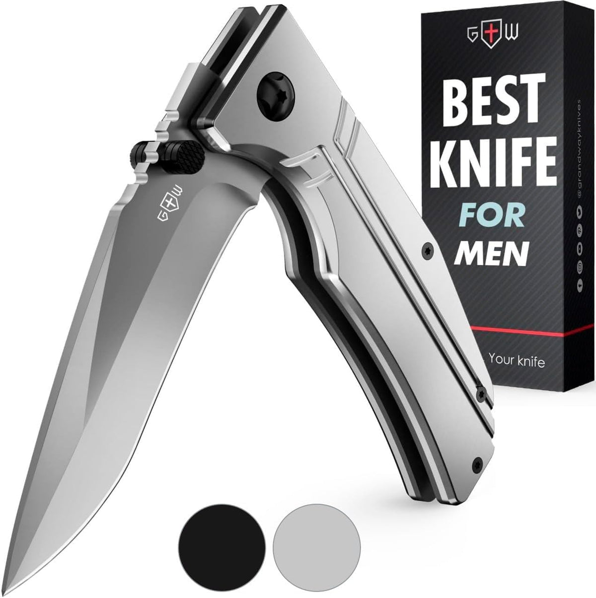 EDC Folding Pocket Knife – Aluminum Handle Utility Blade with Pocket Clip for Camping & Everyday