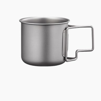 BY-J Titanium Camping Cookware Set – 750mL & 420mL Titanium Pot with Lid and Foldable Handle
