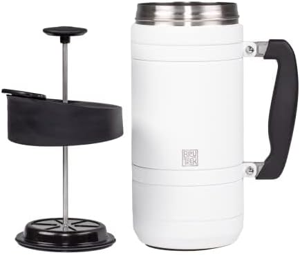 BruTrek Basecamp Coffee Press - Double Wall Vacuum Insulated Stainless Steel - Bru-Stop Technology