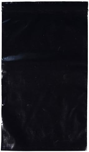 uGems 5" X 8" 2-Mil Black Reclosable Zipper Bags – 100 Pack of Durable Plastic Storage Bags for