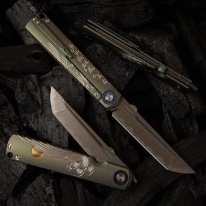 S35VN steel TC4 titanium alloy handle pocket folding knife, Japanese style can be preferred as a