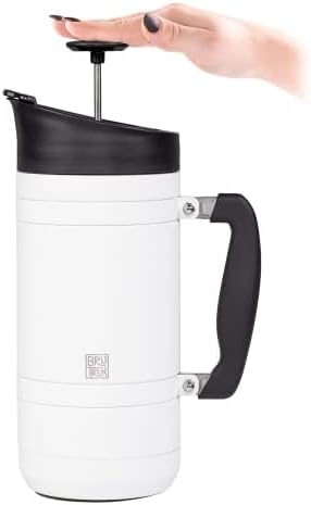 BruTrek Basecamp Coffee Press - Double Wall Vacuum Insulated Stainless Steel - Bru-Stop Technology