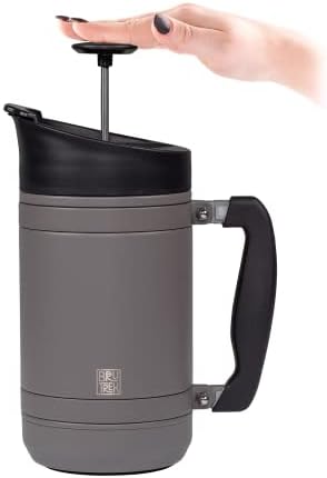 BruTrek Basecamp Coffee Press - Double Wall Vacuum Insulated Stainless Steel - Bru-Stop Technology