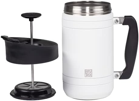 BruTrek Basecamp Coffee Press - Double Wall Vacuum Insulated Stainless Steel - Bru-Stop Technology