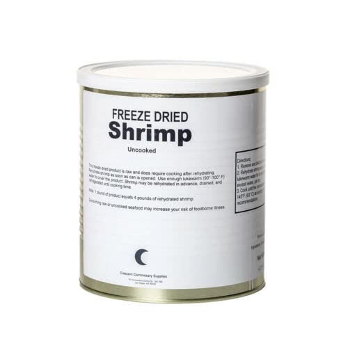 Freeze Dried Canned Uncooked Shrimp | Jarred and Packed Emergency Food Supply | Hunting, Survival
