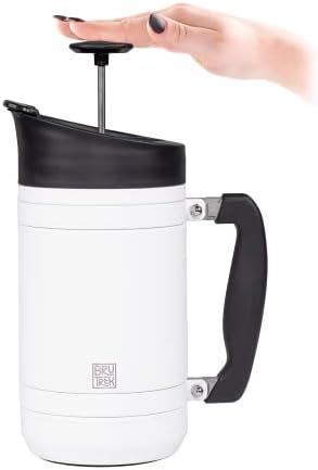 BruTrek Basecamp Coffee Press - Double Wall Vacuum Insulated Stainless Steel - Bru-Stop Technology