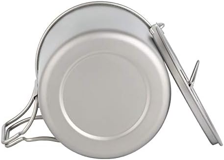 BY-J Titanium Camping Cookware Set – 750mL & 420mL Titanium Pot with Lid and Foldable Handle