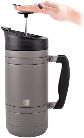 BruTrek Basecamp Coffee Press - Double Wall Vacuum Insulated Stainless Steel - Bru-Stop Technology
