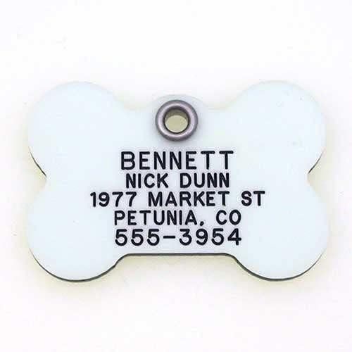 LuckyPet Glow in The Dark Dog ID Tag - Durable Custom Tags for Pets - Silent Personalized Pet