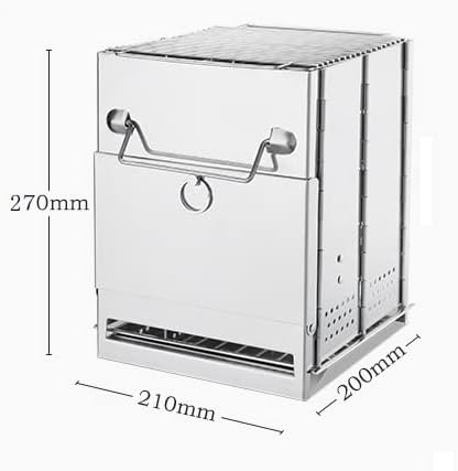 Foldable Camping Wood Burning Stove with Grill, Camp Stove Collapsible Backpacking Survival Stove