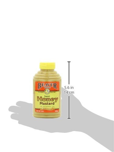 Beaver Sweet Honey Mustard, 13 Ounce Squeeze Bottle (Pack of 6)