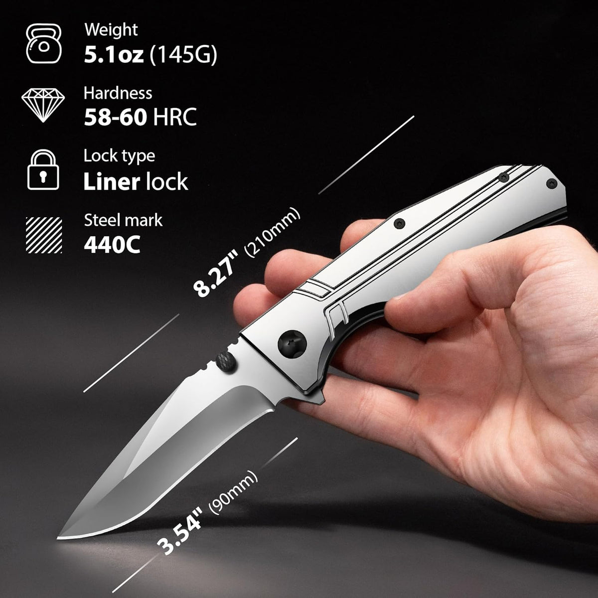 EDC Folding Pocket Knife – Aluminum Handle Utility Blade with Pocket Clip for Camping & Everyday