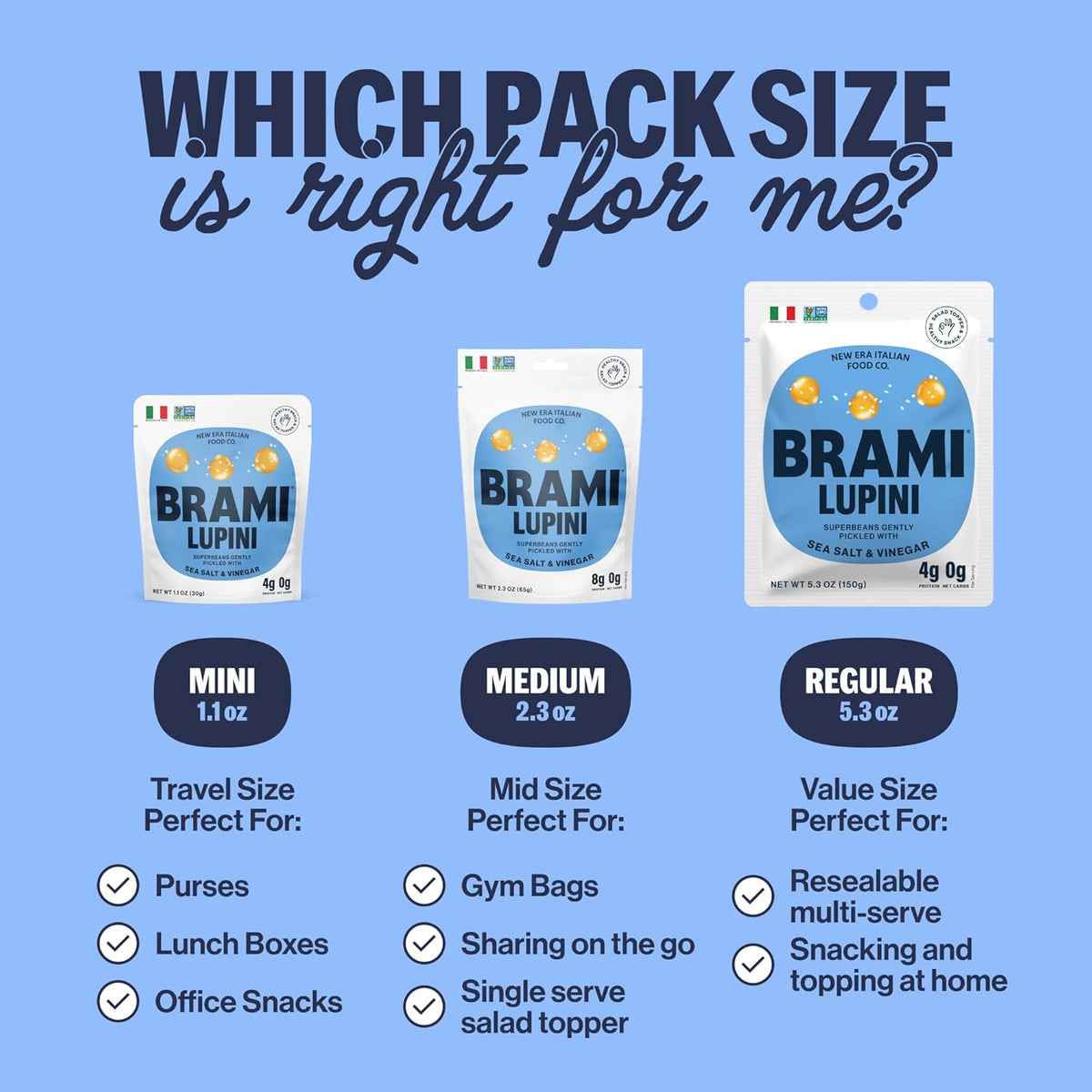 BRAMI Lupini Beans Snacks – Mediterranean Medley, Mediterranean Protein Snack, 0g Net Carbs, Vegan