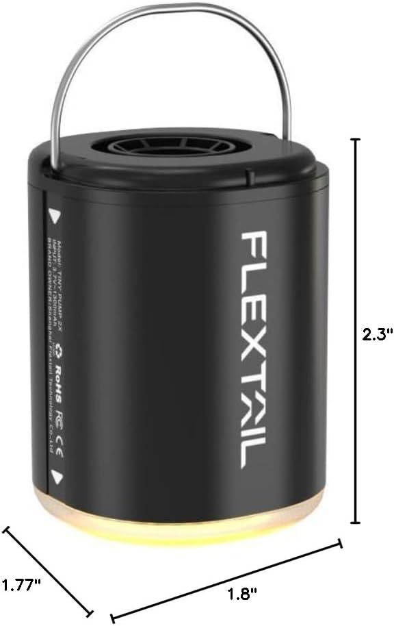 FLEXTAILGEAR Air Pump for Inflatables with Camping Lantern, Tiny Pump 2X, 4kPa Portable Air Pump
