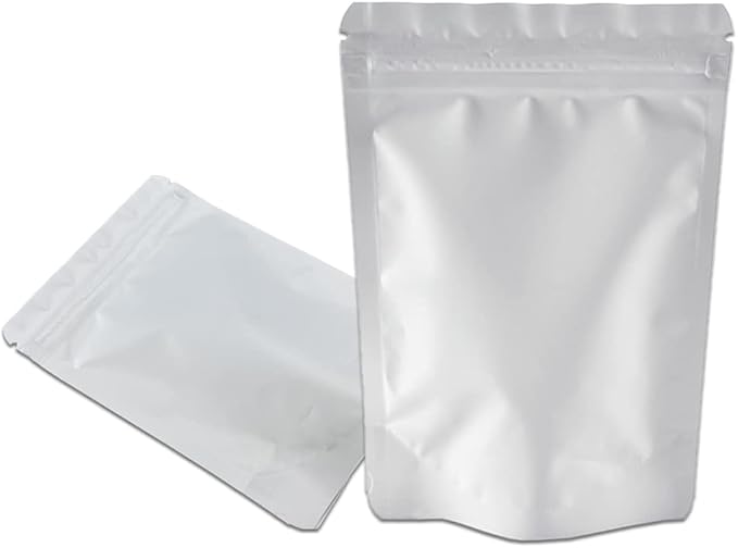 PABCK 50 Pieces 4.3x6.3 inch(Inside Size 3.5x3.9 inch) Stand-Up Resealable Heat Seal Bags 3.55mil