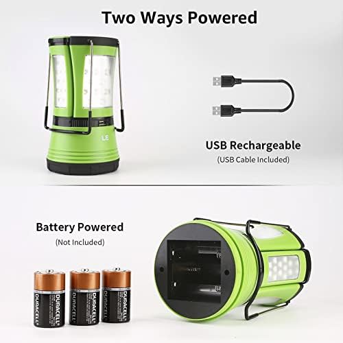 LE LED Camping Lantern Rechargeable, 600LM, Detachable Flashlight, Camping Essentials, Perfect