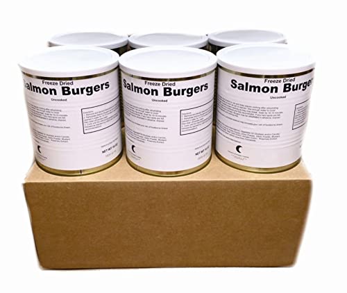 Military Surplus Freeze-Dried Salmon Burgers – 12 Fully Cooked Burgers per Can – 25+ Year Shelf