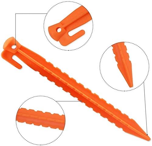 Camping Tent Stake Pegs / 8 Pack Outdoor Plastic Stakes for Christmas Holiday Decoration Bounce