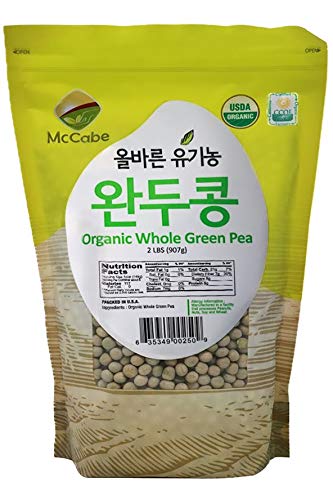 McCabe Organic Whole Green Pea - Green Peas | Rich with Fiber & Minerals | USDA and CCOF Certified