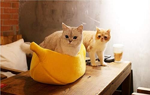 Petgrow · Cute Banana Cat Bed House Large Size, Christmas Pet Bed Soft Warm Cat Cuddle Bed, Lovely