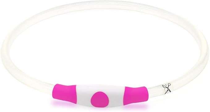 BSEEN Light Up Dog Collar, Rechargeable LED Dog Collar Waterproof Glowing Pet Collar TPU Cuttable