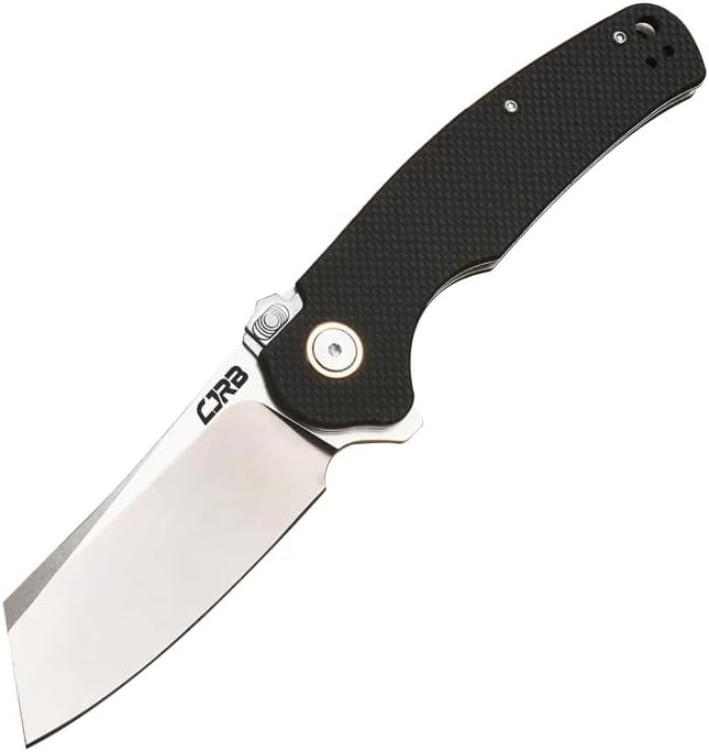 CJRB Crag Tactical Knife, Cleaver Pocket Folding Knife with Stonewash AR-RPM9 Steel Blade and G10