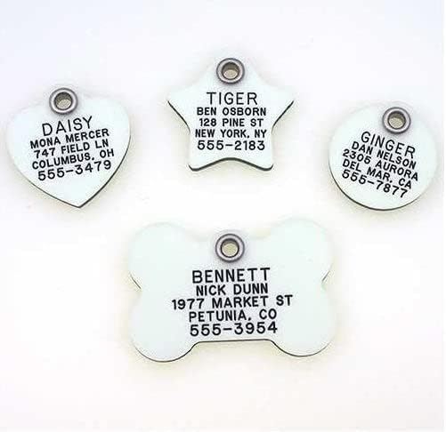 LuckyPet Glow in The Dark Dog and Cat ID Tag - Durable Custom Tags for Pets - Silent Personalized